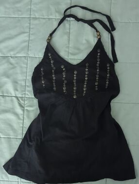 Decree Black Halter Top